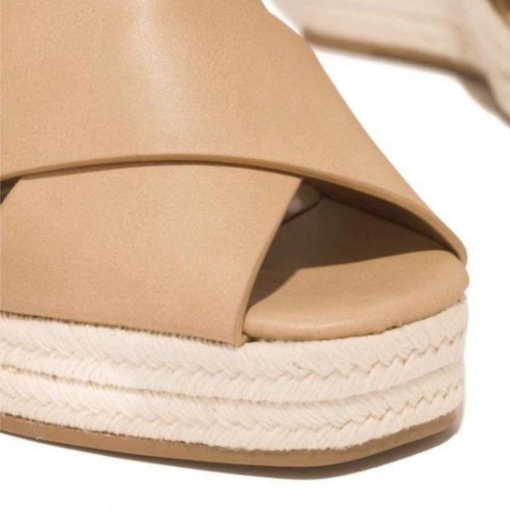 Slingback Espadrille Wedges in Toffee - Picture 4 of 8
